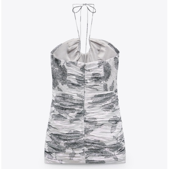 𝗡𝗪𝗧 𝗭𝗮𝗿𝗮 • Draped Dress W/Metallic Thread - Picture 13 of 15